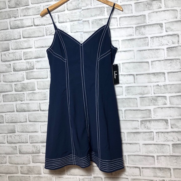 Lulus Dresses & Skirts - NWT Lulu’s mini navy blue skinny strap dress sizeL